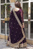 Surprising Purple Embroidered Georgette Event Wear Gown