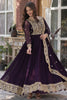 Surprising Purple Embroidered Georgette Event Wear Gown