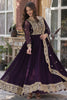 Surprising Purple Embroidered Georgette Event Wear Gown