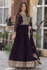 Surprising Purple Embroidered Georgette Event Wear Gown