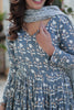 Stunning Grey Floral Printed Cotton Summer Wear Pant Suit With Dupatta