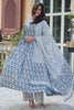 Stunning Grey Floral Printed Cotton Summer Wear Pant Suit With Dupatta