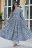 Stunning Grey Floral Printed Cotton Summer Wear Pant Suit With Dupatta