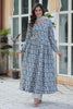 Stunning Grey Floral Printed Cotton Summer Wear Pant Suit With Dupatta