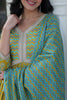 Beautiful Mustard Yellow Printed Cotton Pant Suit With Dupatta