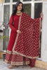 Fabulous Maroon Georgette Festival Wear Gown With Dupatta