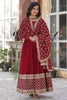 Fabulous Maroon Georgette Festival Wear Gown With Dupatta
