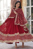 Fabulous Maroon Georgette Festival Wear Gown With Dupatta