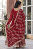 Fabulous Maroon Georgette Festival Wear Gown With Dupatta