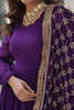 Incredible Purple Georgette Event Wear Gown With Dupatta