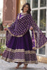 Incredible Purple Georgette Event Wear Gown With Dupatta