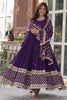 Incredible Purple Georgette Event Wear Gown With Dupatta