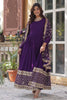 Incredible Purple Georgette Event Wear Gown With Dupatta