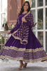 Incredible Purple Georgette Event Wear Gown With Dupatta