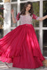 Lovely Pink Beads Work Georgette Wedding Wear Lehenga With Kurti