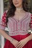 Lovely Pink Beads Work Georgette Wedding Wear Lehenga With Kurti