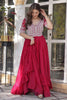 Lovely Pink Beads Work Georgette Wedding Wear Lehenga With Kurti