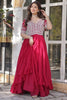 Lovely Pink Beads Work Georgette Wedding Wear Lehenga With Kurti