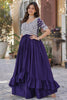 Glamorous Purple Sequins Georgette Function Wear Lehenga With Kurti