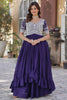 Glamorous Purple Sequins Georgette Function Wear Lehenga With Kurti