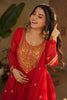 Wonderful Red Sequins Georgette Function Wear Gown With Dupatta