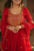 Wonderful Red Sequins Georgette Function Wear Gown With Dupatta