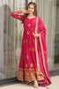 Ravishing Pink Zari Embroidery Georgette Event Wear Gown With Dupatta