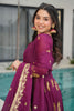 Magnetic Wine Zari Embroidery Georgette Festival Wear Gown With Dupatta