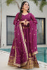 Magnetic Wine Zari Embroidery Georgette Festival Wear Gown With Dupatta