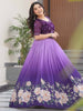 Wonderful Purple Beads Work Georgette Festive Wear Gown