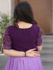 Wonderful Purple Beads Work Georgette Festive Wear Gown