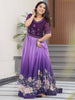 Wonderful Purple Beads Work Georgette Festive Wear Gown