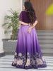 Wonderful Purple Beads Work Georgette Festive Wear Gown