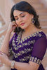 Stunning Purple Beads Work Georgette Event Wear Gown