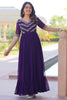 Stunning Purple Beads Work Georgette Event Wear Gown