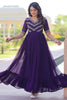 Stunning Purple Beads Work Georgette Event Wear Gown