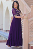 Stunning Purple Beads Work Georgette Event Wear Gown