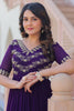 Stunning Purple Beads Work Georgette Event Wear Gown