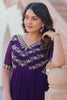 Stunning Purple Beads Work Georgette Event Wear Gown