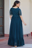 Spectacular Rama Blue Beads Work Georgette Festival Wear Gown