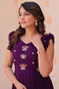 Wonderful Purple Beads Work Organza Event Wear Gown
