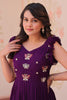 Wonderful Purple Beads Work Organza Event Wear Gown