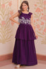Incredible Purple Beads Work Georgette Function Wear Gown