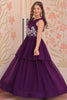 Incredible Purple Beads Work Georgette Function Wear Gown