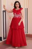Fabulous Red Beads Work Georgette Event Wear Gown