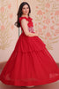 Fabulous Red Beads Work Georgette Event Wear Gown