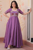 Captivating Purple Beads Work Organza Festival Wear Gown