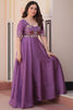 Captivating Purple Beads Work Organza Festival Wear Gown