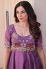 Captivating Purple Beads Work Organza Festival Wear Gown