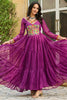 Attractive Wine Leheriya Printed Georgette Navratri Wear Gown
